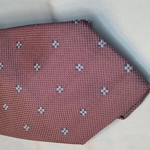 Christian Dior vintage silk tie pink with grey white and blue accents